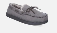 Club Room Mens Moccasin Slippers Gray M 8 - 9 NEW $30 100139651
