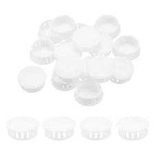 32Pcs 25mm(1') White Nylon Plastic Round Locking Hole Plugs Insert End Caps