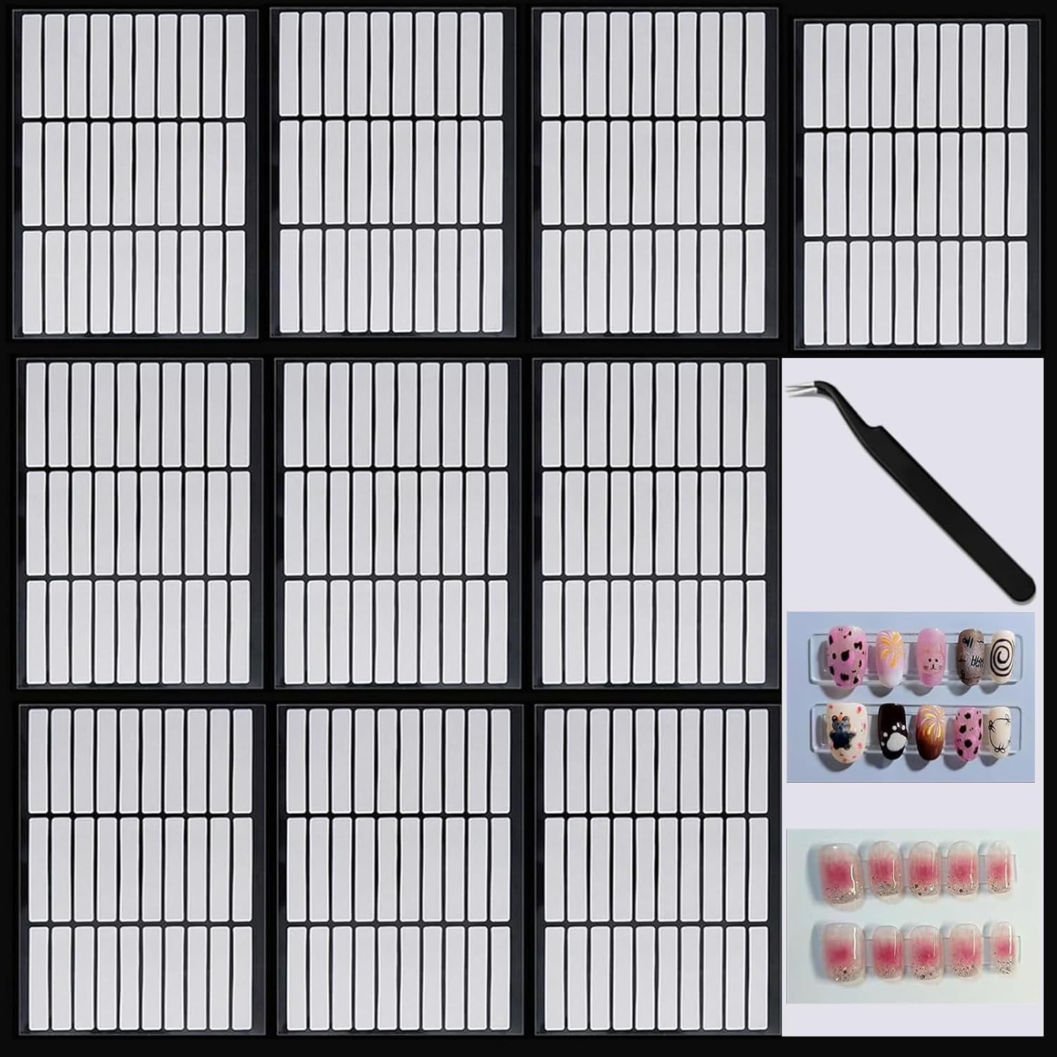 10 Sheets Double-Sided Nail Tape for Press-On Nails, Display