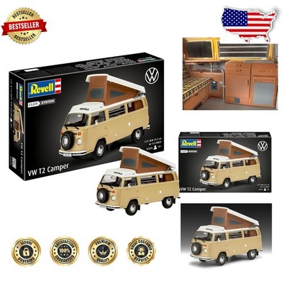 Revell VW T2 Camper Kit 1:24 Easy-Click No Glue Detailed Plastic Model
