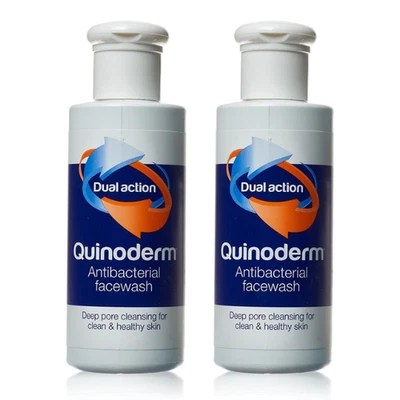 2x Quinoderm Face Wash 150ml - Antibacterial Facewash, Deep Pore Cleansing