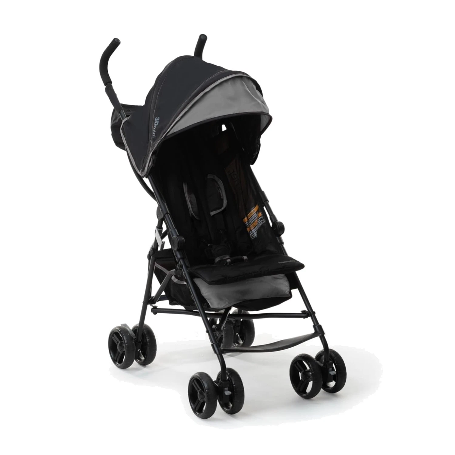 3D Mini Stroller - Lightweight Compact Fold, Gray, Sun Visor