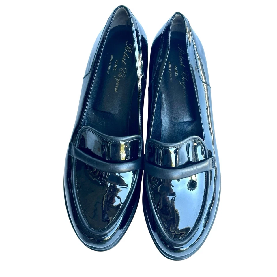 Robert Clergerie Shiny Black Patent Platform Yokolej Platform Loafers size 40 - Image 3 of 4