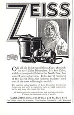 1926 Zeiss Binoculars: Polar Expeditions Capt Amundsen Vintage Print Ad