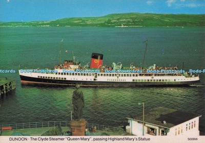 D280373 Dunoon The Clyde Steamer Queen Mary Passing Highland Mary Statue A Hail