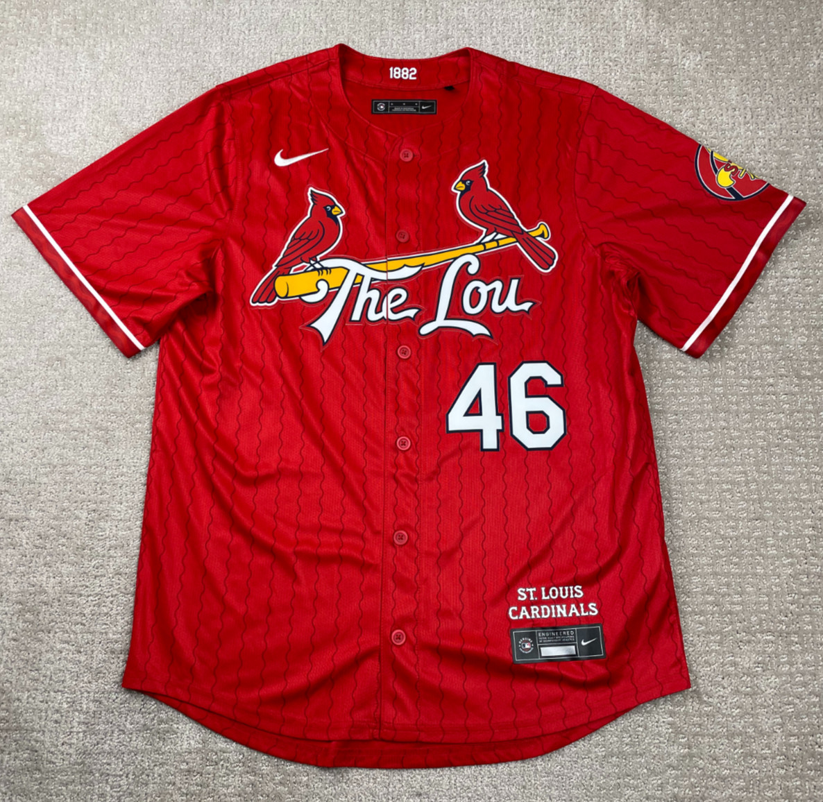 St. Louis Cardinals Goldschmidt #46 The Lou City Connect Nike Jersey Mens M Red
