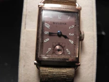 Bulova 21 jewel Mens Watch 14 k GF Sub Set Second Hand 7 AP ca 1940