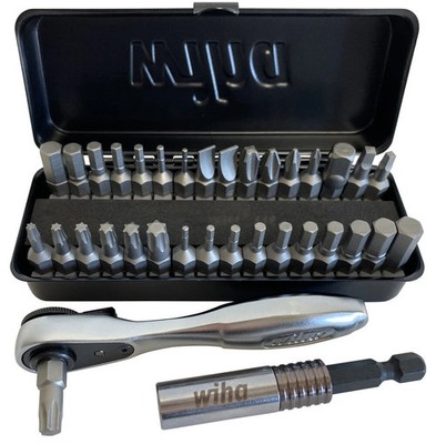 Wiha 1/4Inch Revs Ratchet And Bit Set 35Pc