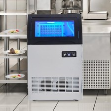 Commercial Ice Maker 155 lbs/24h Ice Machine 36 lbs Storage Bar Restaurant ETL