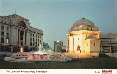 Bürgerzentrum und Halle der Erinnerung Birmingham Postkarte (G000)