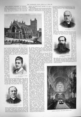 Alter antiker Druck 1894 Exeter Kathedrale Hammond Edmunds Schießen Albanien 19.