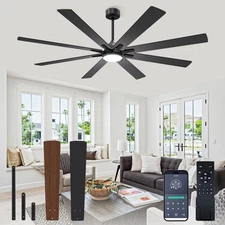 Large Ceiling Fans with Lights, 72 inch Ceiling Fan with Light and Remote, In...