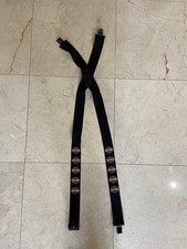 Harley Davidson Mens Suspenders Black Metal Clamps-Well Made-Biker Logo Jeans