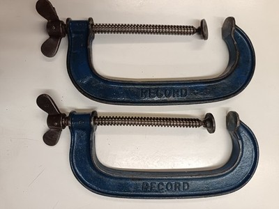 Paar Record 8'' Made in England Vierkantgewinde Vintage G-Klemmen