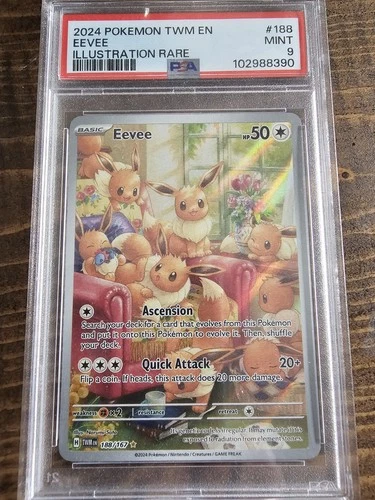 Pokemon TCG Eevee Illustration Rare Twilight Masquerade #188 PSA 9