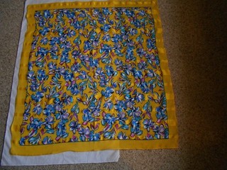 Vintage scarf. 28 inches bright yelow floral very pretty