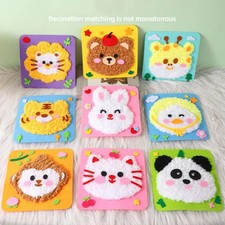 Kinder-Handstickset Cartoon-Muster Weiches Garn Kreativ Bastelset