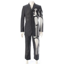 JEAN-PAUL GAULTIER 90s Homme Mosaic Face Suit Pants setup black 46
