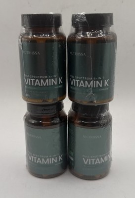 4 X Nutriissa Vitamin K 4-in-1 6200mcg K1 K2 MK4 MK7 MK9 60 Caps EXP 1/2028