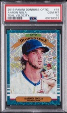2019 PANINI DONRUSS OPTIC TEAL VELOCITY #18 AARON NOLA 22/35 PSA 10