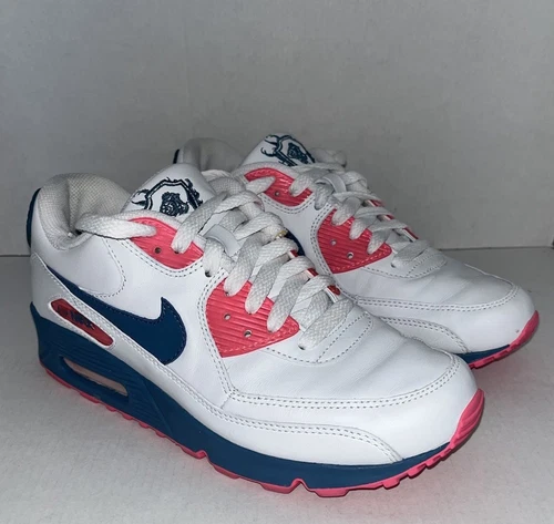 BASKETS NIKE AIR MAX 90 PREMIUM « SUPREME » BLANC/BLEU DÉRIVE/LAVE FEMME POINTURE 7,5