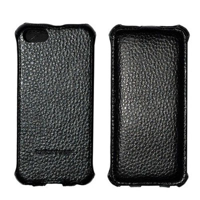 Katinkas Case Leather Holster for Apple iPhone 5/5S/SE Twin Flip Classic, black,
