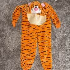 TIGER ONE PIECE Kids Pajamas Costume Jumpsuit  Sz S  8y 130cm hood