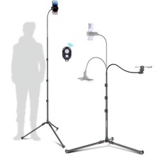 87" Phone Tripod Overhead Flexible Tall Tripod Stand With Remote Selfie Stick Co