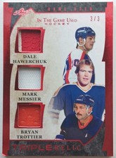 2023 Leaf ITG Used Triple Relic Messier / Hawerchuk  / Trottier 3/3 