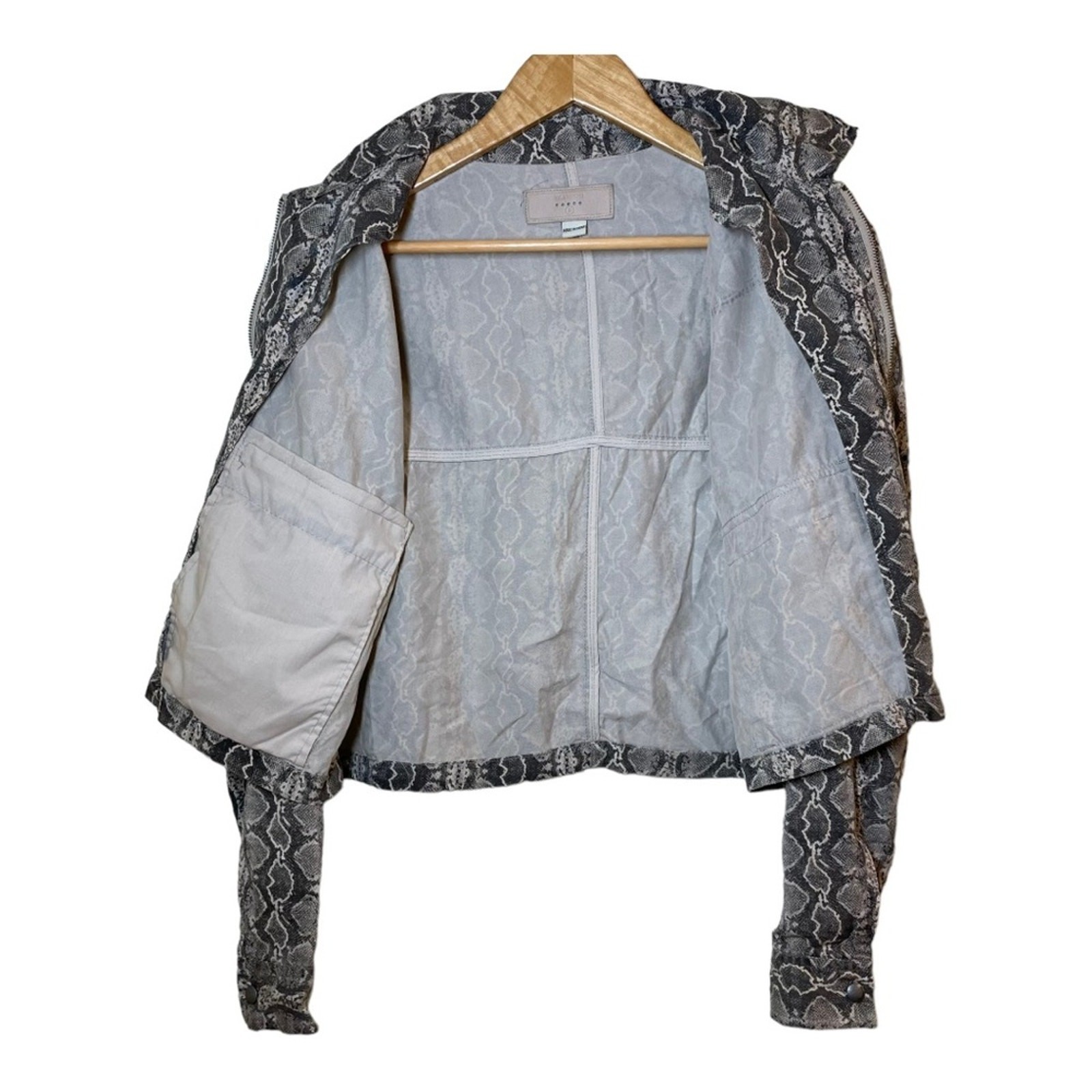Blank NYC Snake Python Print Cropped Moto Jacket … - image 2