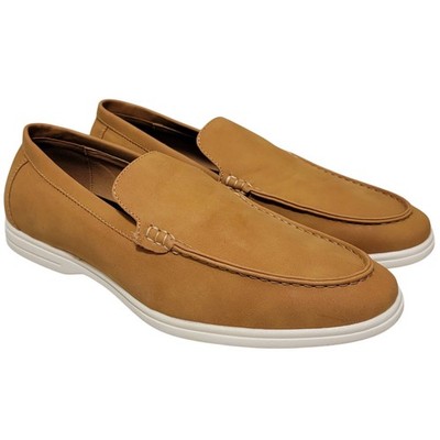 Alfani Men Slip On Moc Toe Loafers Porter Size US 7.5M Tan Brown Faux Leather