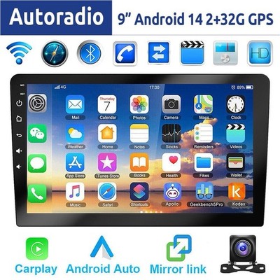 ESSGOO 9 Zoll 2GB + 32GB Android 14 Wireless Carplay Android Auto Autoradio