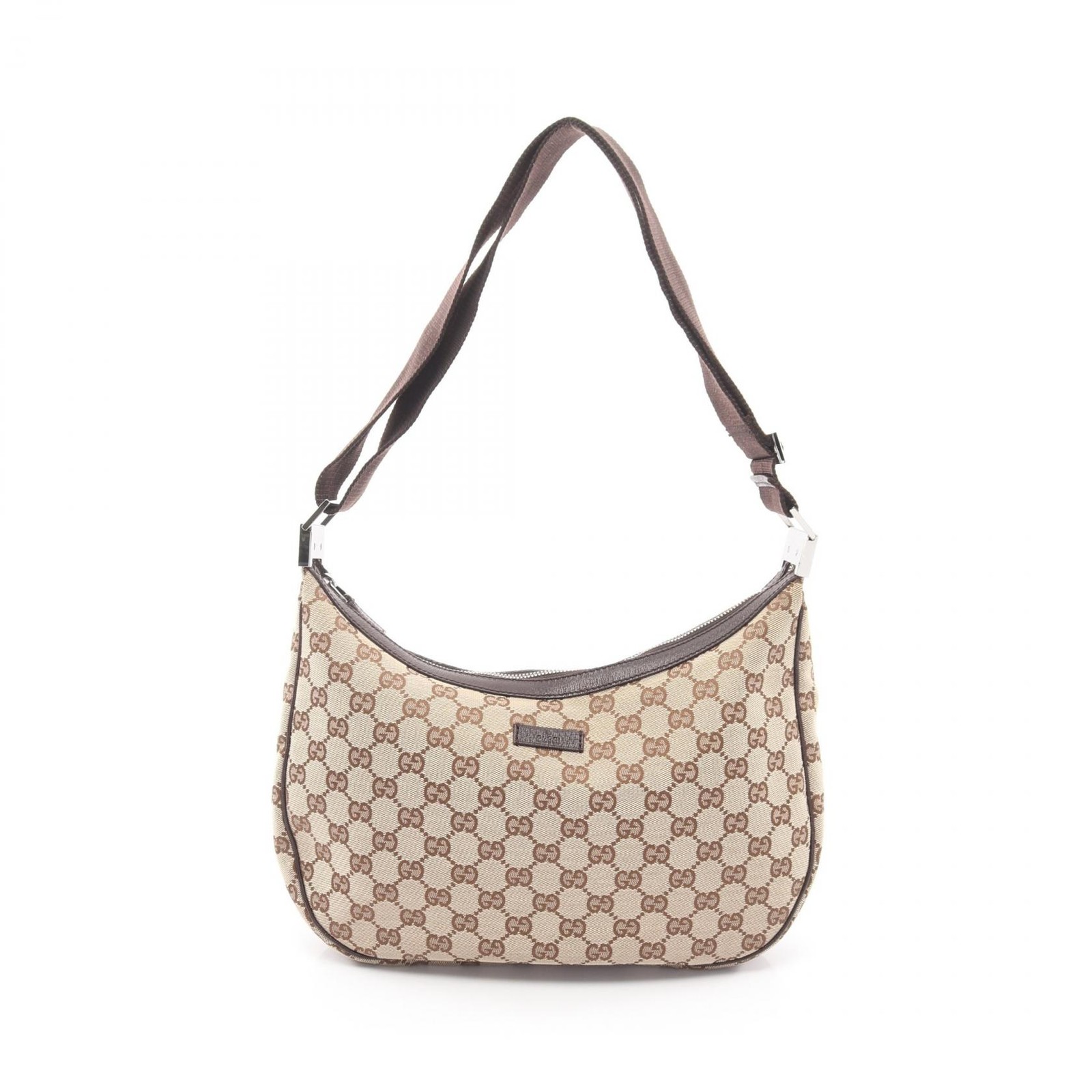 GUCCI GG canvas Shoulder Crossbody Bag 122790 leather Beige Brown Used Women