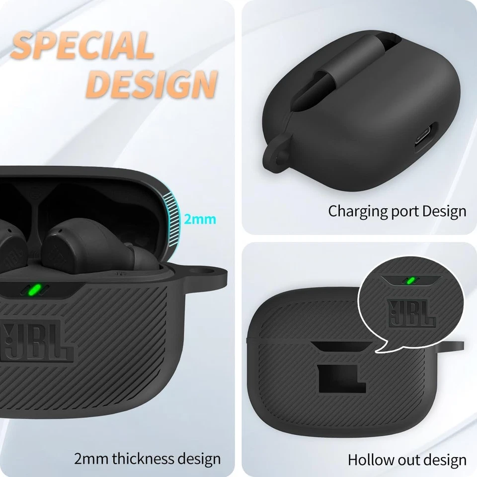 Funda protectora de silicona para JBL Vibe 200TWS/JBL Vibe Beam Cover Co Foto 3 de 4