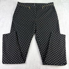 Polka Dot Look Medallion Dress Pants Womens 8 Black Sophisticated Preppy Career