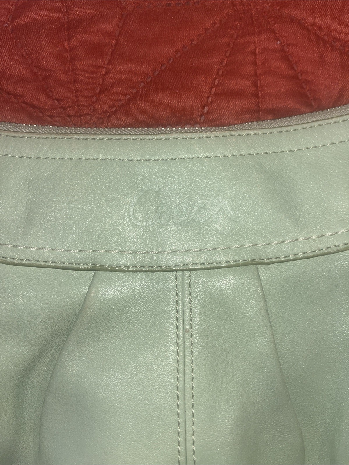 COACH SOHO HOBO SAGE GREEN SHOULDER Bag PURSE LEATHER Wide Strap F13731