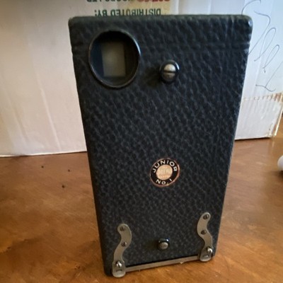 Junior Primus No. 4 Vintage Black Box Camera w/ Textured Body