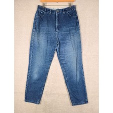 Vintage Lee High Waisted Mom Jeans Medium Wash Tapered Leg Made in USA 14 MED