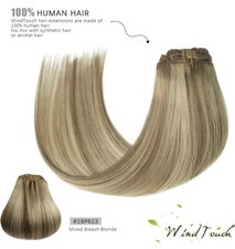WindTouch Clip in Hair Extensions Human Hair Balayage 15 Inch