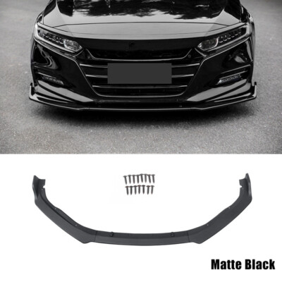 Front Bumper Lip Diffuser Fits For 2018 2019 2020 Honda Accord Matte Black 3PCS