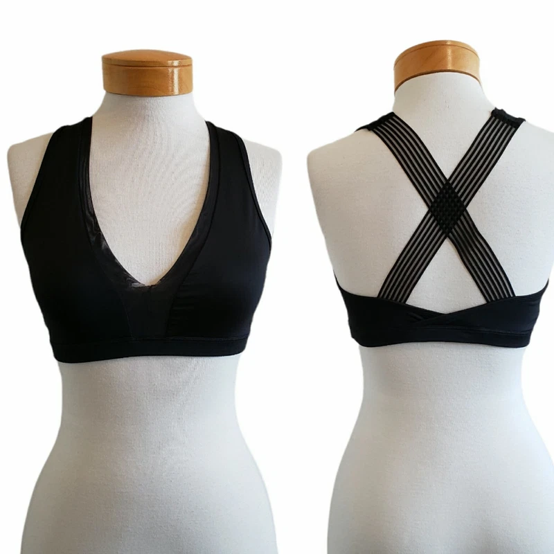 victoria-secret-vs mesh strappy cross back v neck tank-bra