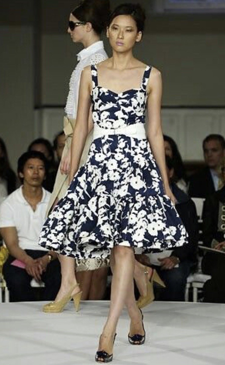 Oscar de la Renta Runway Black/White Flower Dress