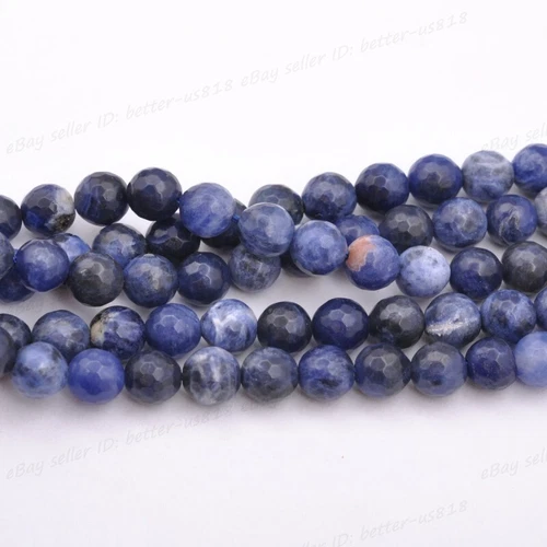 Wholesale Natural Gemstone FACETED Round Spacer Loose Beads 4MM 6MM 8MM 10MM - Picture 85 of 135
