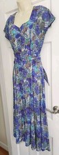 Vintage Midi Maxi Fairy Purple Modest Button Down Dress Carole Little Size 10