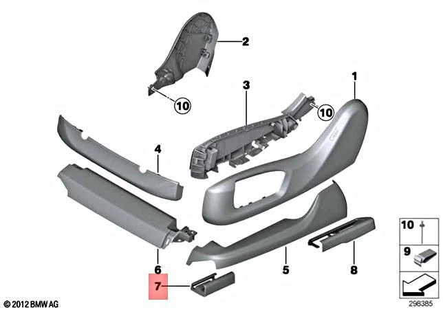 Genuine BMW X5 M X6 F15 F16 F85 F86 Trim Seat Rail Front Left  
