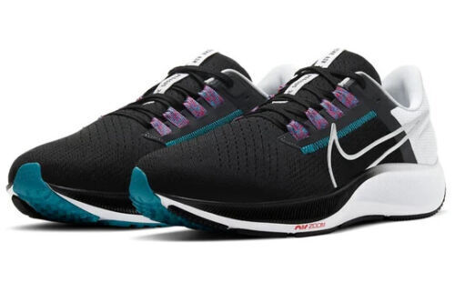 Nike Air Zoom Pegasus 38 Men Black Metallic Silver White Nike Air Zoom Pegasus 38 Men Black Metallic Silver White