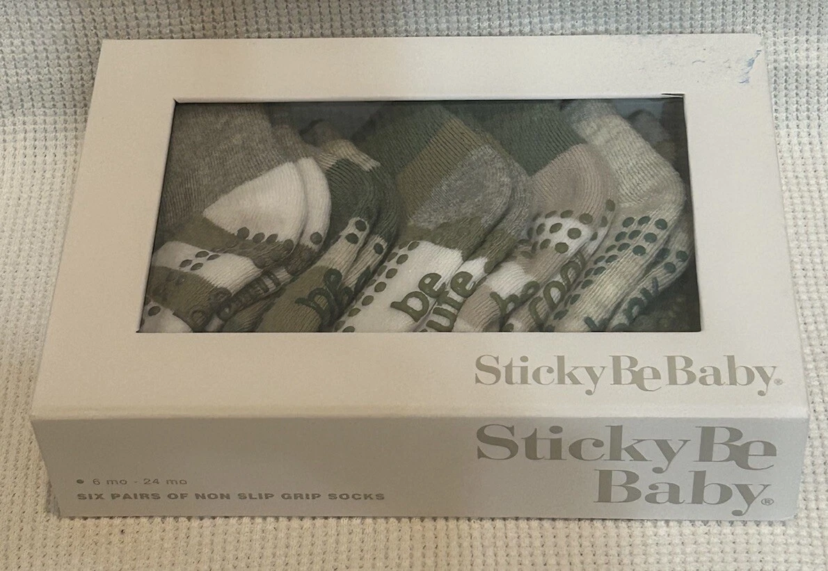 NWOT Sticky Be Baby Non Slip Grip Socks IN BOX 6m-24m, Olive Green/Gray/Tan 6 Pr
Opens in a new wind