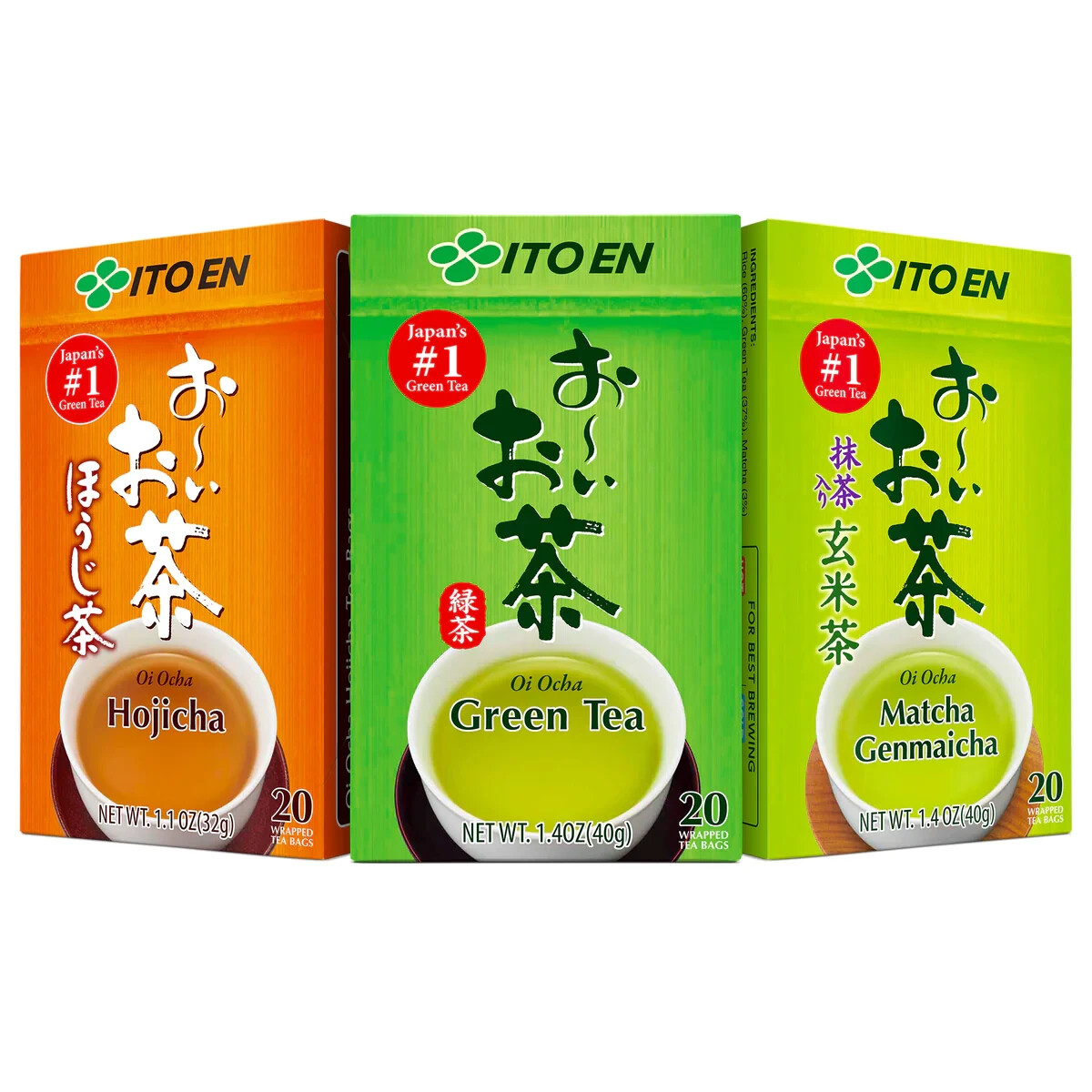 SET of 3 BOX Ito En Japanese Premium Oi Ocha Matcha Genmaicha