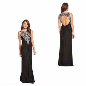 Ladies Forever Unique Beaded Maxi Dress Black Cut Out Back Formal
