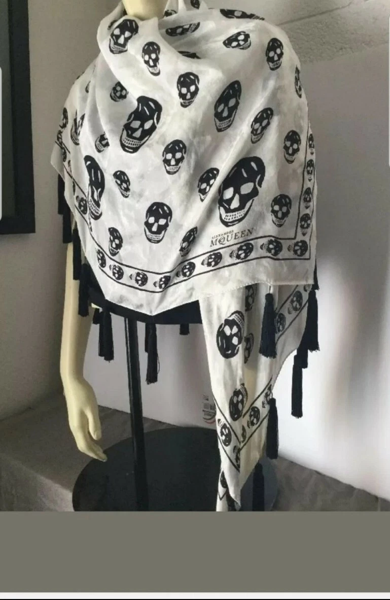 Alexander McQueen Skull Printed Silk Scarf